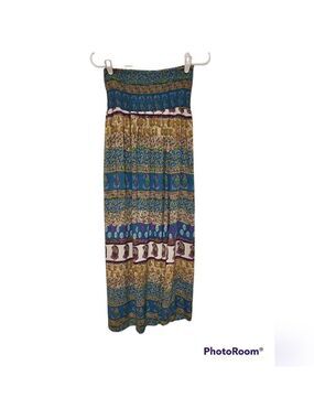 Bluebird maxi dress sleeveless boho paisley print size small